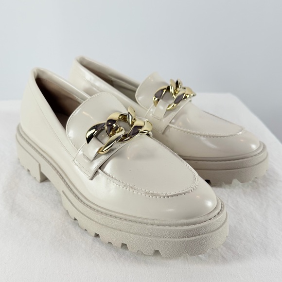 Steve Madden Makira Chain Loafer Cream Gold size 8.5 - Picture 2 of 13